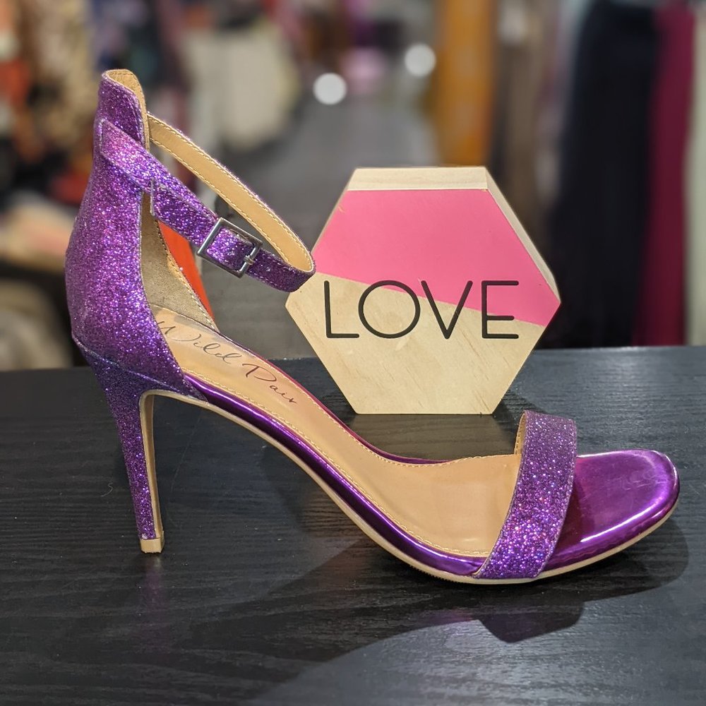 Wild Pair Purple Glitter Sandal Heel